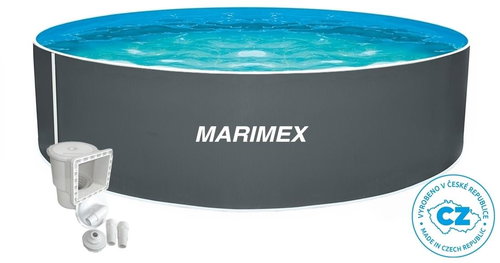 MARIMEX Swimming pool with ORLANDO construction including skimmer 3,66 x 0,91m - grey - Pool - Main image