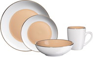 MÄSER chimney set 16d METALLIC RIM CREME WHITE/WOODEN LIGHT - Dish Set