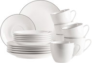 Mäser Coffee set 225 ml 18 pcs, white with black rim FELISE - Dish Set