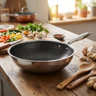Mäser Wok pan 30 cm HESTIA, honeycomb not welded. surface - Wok Pan