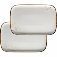 Mäser Set of rectangular plates 2 pcs 30 × 20 cm, white with brown dots PINTAR - Set of Plates