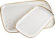 Mäser Set of rectangular plates 2 pcs 25 × 14 and 30 × 20 cm, white with brown dots PINTAR - Set of Plates