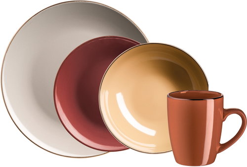 Mäser METALLIC RIM II ASSORT Étkészlet 16 db 674011 - Étkészlet - Fő fotó