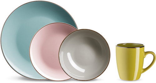 Mäser METALLIC RIM II ASSORT Étkészlet 16 db 674010 - Étkészlet - Fő fotó