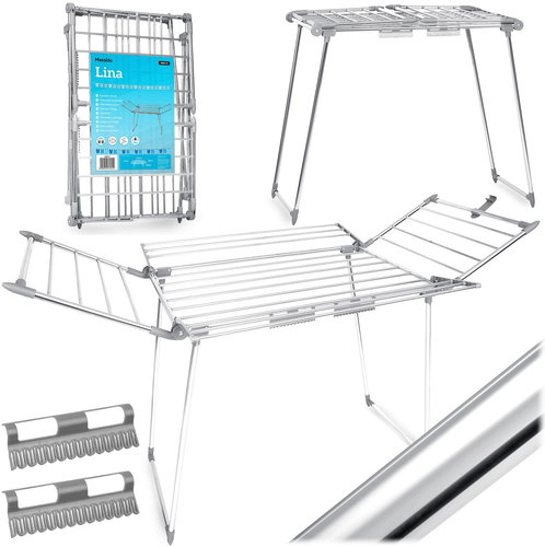 Massido Lina folding rack clothes dryer in stainless steel - Laundry Dryer - Main image