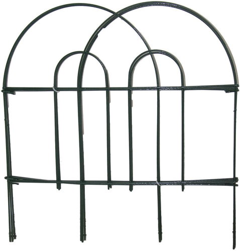 M. A. T. Group Garden fence 45cmx3m metal, green (7pcs) - Metal Fence - Main image