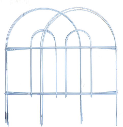 M. A. T. Group Garden fence 45cmx3m metal, white (7pcs) - Metal Fence - Main image