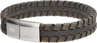 Matyas Hill Men's leather bracelet 21 cm courage brown-grey - Bracelet