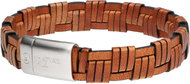 Matyas Hill Men's leather bracelet 19 cm wild brown - Bracelet