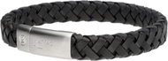 Matyas Hill Men's leather bracelet 21 cm impressions black - Bracelet