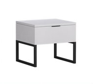 Matis Bedside table, white/black - Night Stand