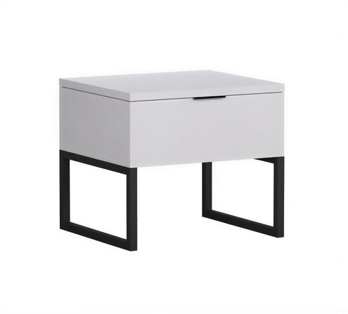 Matis Bedside table, white/black - Night Stand - Main image