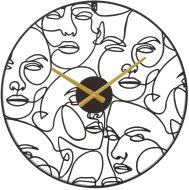 Mauro Ferretti Nástěnné hodiny Faces, kovové, černé, průměr 50 cm - Wall Clock