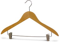 MAWA Wooden Ergonomic Hanger Business with trouser clips, natural - Hanger