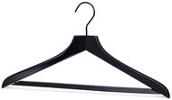 MAWA Wooden hanger All in black with trouser bar with knurling, black - Hanger