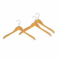 Mawa Ergonomic wooden hanger Business in natural colour, 3 pcs - Hanger