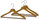 Profi wooden hanger with notches and trouser bar, 3 pcs