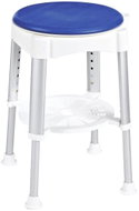 MAXIMEX stool, plastic, rotating seat, height 41.5–59cm, with shelf, load capacity 150kg, white - Stool