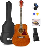 MAX music SoloJam Set westernové akustické kytary a příslušenství, hnědý - Acoustic Guitar