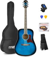 MAX music SoloJam Set westernové akustické kytary a příslušenství, modrý - Acoustic Guitar