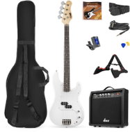 MAX music GigKit Bass Guitar Pack White - Bass Guitar