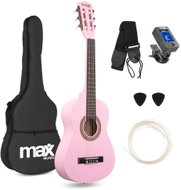 MAX music SoloArt Junior 1/4 Classic guitar pack pink - Classical Guitar