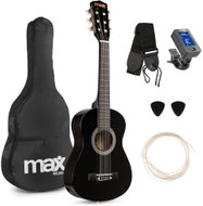 MAX music SoloArt Junior 1/4 Classic Guitar Pack, Black - Classical Guitar