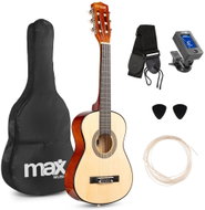 MAX Music SoloArt Junior 1/4 Classic Guitar Pack, Natural - Classical Guitar