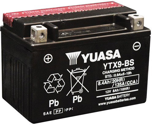 YUASA YTX9-BS, 12 V, 8 Ah, 135A, GEL - Motorcycle batteries - Main image