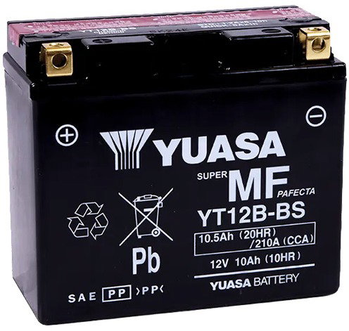 YUASA YT12B-BS, 12 V, 10 Ah, 210 A, GEL - Motorcycle batteries - Main image