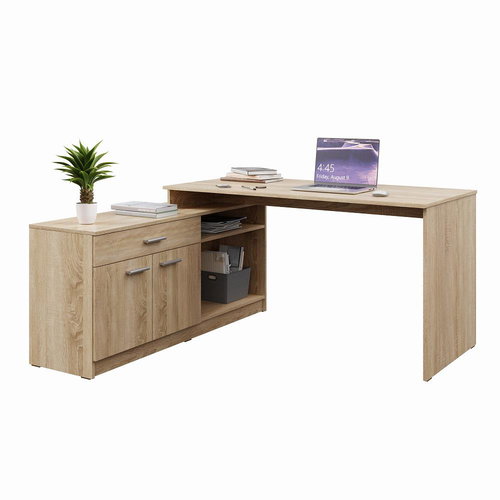 Cheapest furniture Corner desk Nejby Turner 01, oak sonoma - Writing Desk - Main image