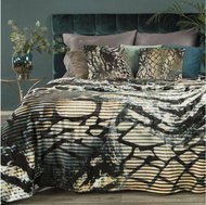 Mybesthome Luxury Microfibre Blanket EVA 06 Black/Gold 150x200cm - Blanket