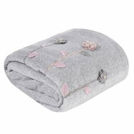 Mybesthome Microfibre Blanket with LOVE FLOWERS Appliqué 150x200cm - Blanket