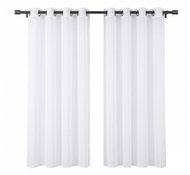 MyBestHome Voálová krátká záclona s kroužky set 2 ks Eden bílá 2 × 145 × 160 cm  - Curtain