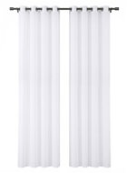 MyBestHome Voálová dlouhá záclona s kroužky set 2 ks Eden bílá 2 × 145 × 250 cm - Curtain