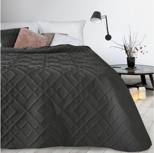 MyBestHome Bedspread ALMERIA 220x240 cm black - Bed Cover - Main image