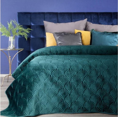 MyBestHome Bedspread SAVA 220x240 cm dark turquoise - Bed Cover - Main image