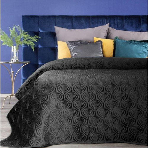 MyBestHome Bedspread SAVA 220x240 cm black - Bed Cover - Main image