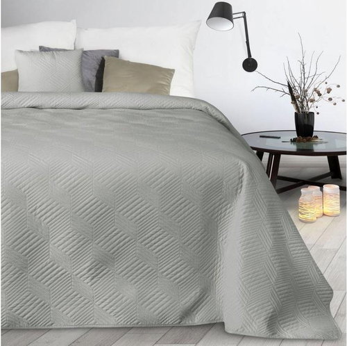 MyBestHome Bedspread ULRIKA 220x240 cm silver - Bed Cover - Main image