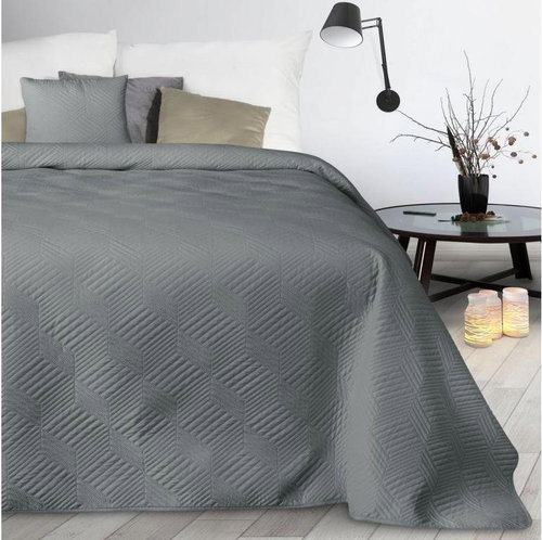 MyBestHome Bedspread ULRIKA 220x240 cm grey - Bed Cover - Main image