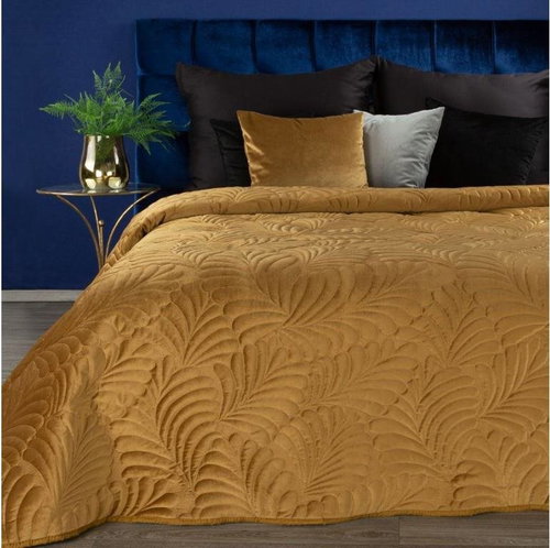 MyBestHome Bedspread PIETRO 220x240 cm honey - Bed Cover - Main image