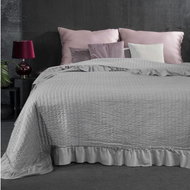 MyBestHome Bedspread with ruffles KRISTA 220x240 cm grey - Bed Cover