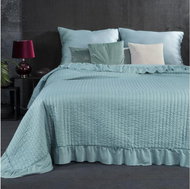 MyBestHome Bedspread with ruffles KRISTA 220x240 cm mint - Bed Cover