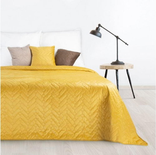 MyBestHome Přehoz na postel KAILA 220x240 cm mustard/hořčicová - Přehoz na postel - Hlavní obrázek