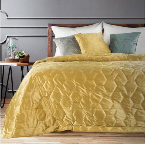 MyBestHome Bedspread ARIANNA 220x240 cm mustard/mustard - Bed Cover - Main image