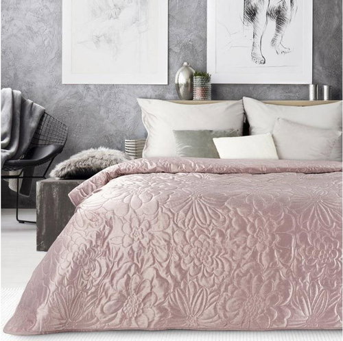MyBestHome Bedspread FLORISA 220x240 cm pink - Bed Cover - Main image