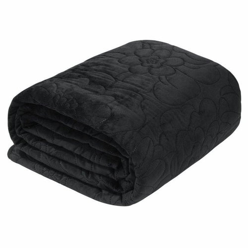 MyBestHome Bedspread FLORISA 220x240 cm black - Bed Cover - Main image