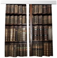 MyBestHome 3D decorative curtain 509V LIBRARY 2x 160x250 cm set of 2 pieces - Drape