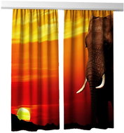 MyBestHome 3D decorative curtain 122V ELEPHANT 2x160x250 cm set of 2 pieces - Drape