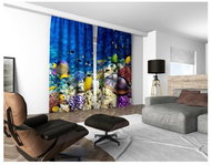 MyBestHome 3D decorative curtain 125V CORAL SEE 2x160x250 cm set of 2 pieces - Drape